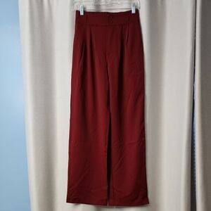 Halara Madder Brown Wide-Leg Trousers Size XS